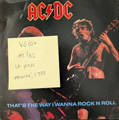 AC/DC That's The Way I Wanna Rock N Roll Vinyl Record VG/G+ A9098T 1988 Foto 1 de 2