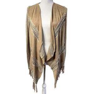 INC International Concept Boho Western Strickjacke Pullover Gr. S Fransen Wildlederimitat - Bild 1 von 10