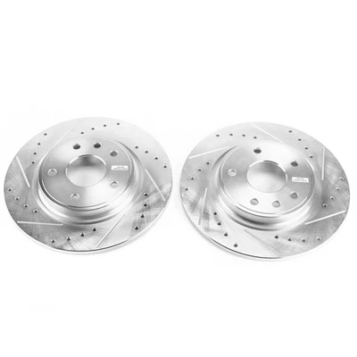 PowerStop Evolution Drilled Slotted Rotors Pair Front For Chevrolet Biscayne - Image 1 of 3