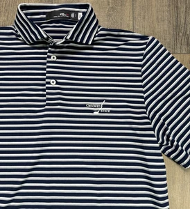 Ralph Lauren RLX Polo Shirt Mens Small Black Striped Lightweight Crooked Stick - Picture 1 of 11