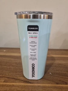 Powder Blue 16oz Corkcicle Tumbler Stainless Steel BPA Free - Picture 1 of 8
