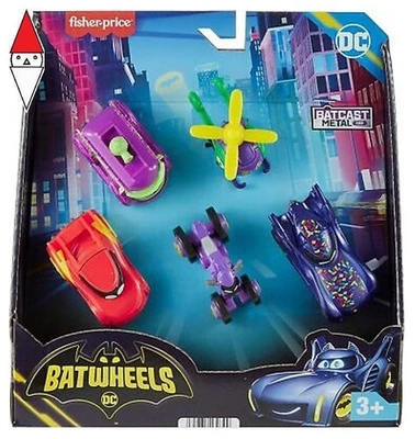 ACTION FIGURE MATTEL BATWHEELS 5-PACK VEICOLI DIECAST - Immagine 1 di 4