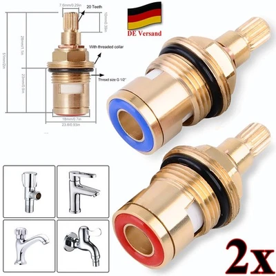 DE 2X Keramik-Oberteil Ventiloberteil Wasserhahn 1/2" Ventil Hahn Disc Tap Valve - Bild 1 von 4
