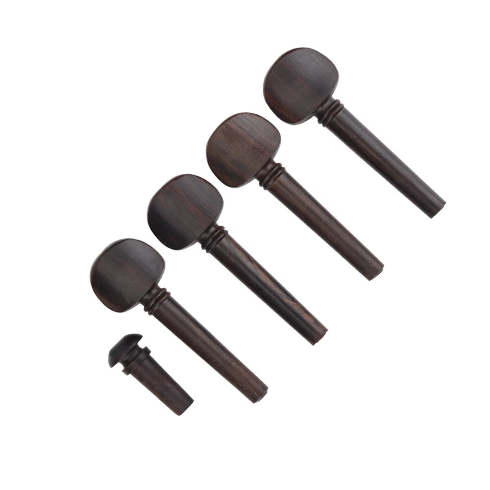 Ebony Tuning Pegs With Endpin Set Replacement for 4/4 Violins Instrument Hot