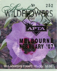 2007 Australian Wildflowers - Stamp booklet Barcode 208943 APTA Melb Overprint - Picture 1 of 3