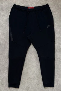 Nike Tech Fleece Joggers Black 805162-010 XL Tapered Sweatpants Zip Pockets Slim - Picture 1 of 13