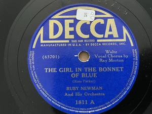 DECCA Record 78 rpm 1811 Ruby Newman Girl in Bonnet of Blue They Played Polka #4 - Picture 1 of 4