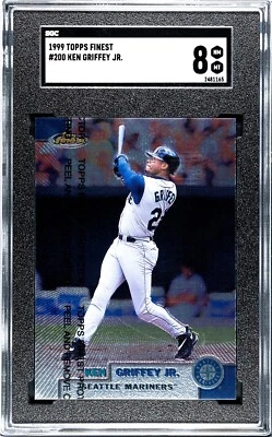 1999 Topps Finest #200 Ken Griffey Jr. w- Protective Film SGC 8 - Image 1 of 2