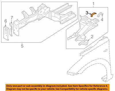 Guardabarros HYUNDAI OEM 12-16 Elantra cupé MTG BKT 645133X000 Foto 1 de 2