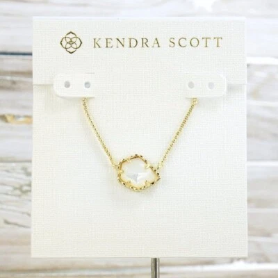 NUEVO SIN ETIQUETAS Kendra Scott Tess Marfil Perla Colgante Collar Tono Dorado Foto 1 de 4