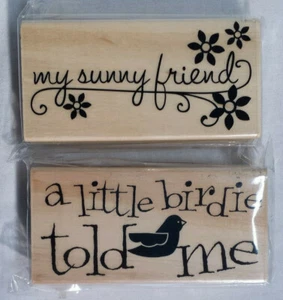Michael's Mounted Rubber Stamps My Sunny Friend A Little Birdie Told Me Lot of 2 - Picture 1 of 4