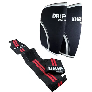 Drip Fitness Knee Sleeves + Wrist Wraps | Black | L | New | Free Shipping - Picture 1 of 7