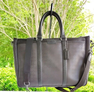 Портфель Coach F70936 Metropolitan коричневый фирменный C кожаный с тремя отделениями - Изображение 1 из 4