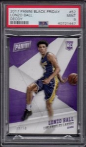 2017-18 Lonzo Ball Panini Black Friday Basketball RC #52 Decoy Graded PSA 9 Mint