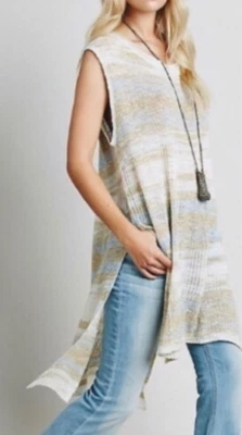 NOVA TÚNICA DE MALHA LISTRADA FREE PEOPLE ALWAYS SUNNY DAYS OB411021 TAMANHO P - Imagem 1 de 4