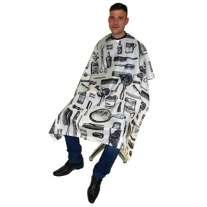 HAIRTOOLS VINTAGE BARBER GOWN - WHITE Men's stylish cutting cape with a vintage - Picture 1 of 1