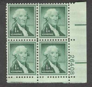 US. 1031. 1c. George Washington, Liberty. PB4 #26408 LR. MNH. 1956 - Picture 1 of 2