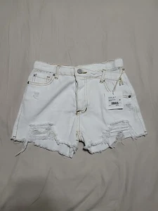 Chelsea & Violet Juniors White Denim Girls Shorts Size 12 Distressed And Frayed - Picture 1 of 7