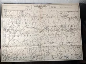 1893 Radfahrer Straßenkarte von Massachusetts Teil 3 - Franklin, Worcester Grafschaften - Bild 1 von 11