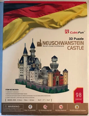 CubicFun ~ "Neuschwanstein Castle" ~ 3D ~ 98 Piece Puzzle ~ Brand New ~ Sealed - Image 1 of 4