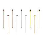 Metal Cocktail Toothpicks Round Bead Drink Picks 9Pcs (Silver, Gold, Rose Gold)