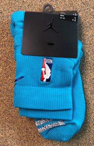 Nike Air Jordan Authentic NBA Charlotte Hornets Socks Ankle Size Extra Large XL Cover