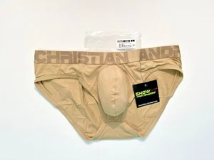 Andrew Christian Size L Solid Cotton Blend Pouch Brief Underwear - Khaki - Picture 1 of 11