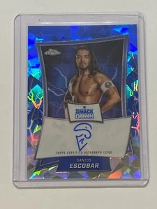 2025 WWE Topps Chrome Sapphire Santos Escobar Auto Blue Brand Chrome - Picture 1 of 3