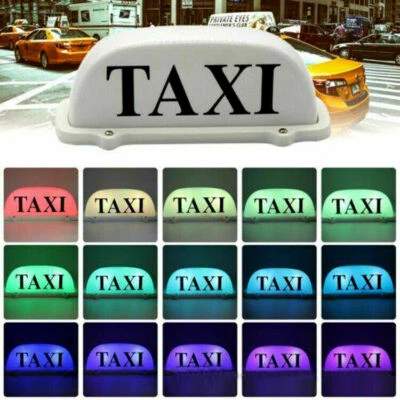 TAXI Sticker Wireless Remote Change Cab Top Light Roof Rechargeable Battery DC5v - Image 1 of 4
