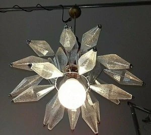 Rarity Vintage Murano Polyhedron Chandelier Lustre 60's - Picture 1 of 11