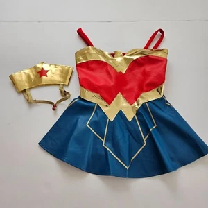 Wonder Woman Dog Costume Medium (M) DC Comics Justice League Dress & Crown - Picture 1 of 8