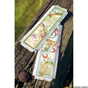 Vervaco Bookmark counted cross stitch kit Deco butterflies kit of 2, DIY - Picture 1 of 4