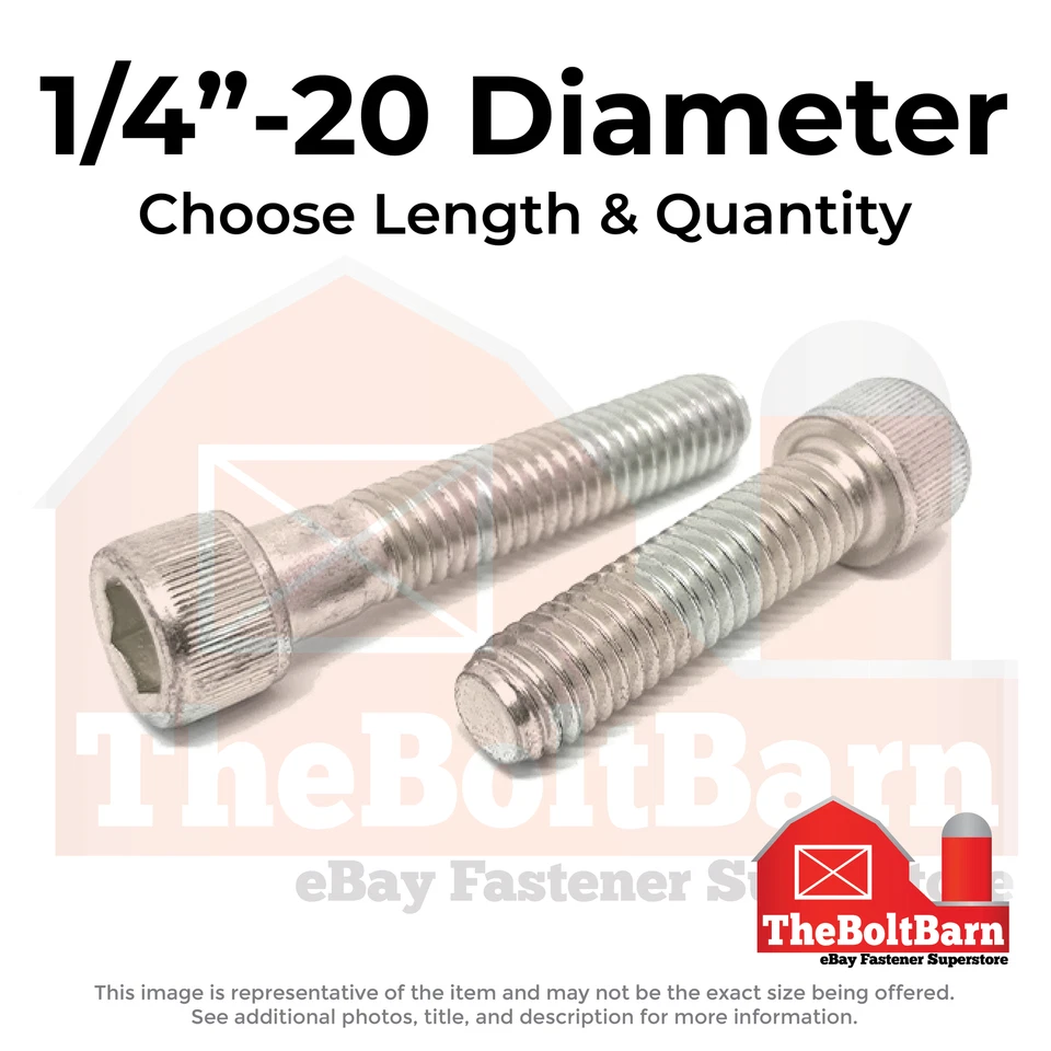1/4"-20 Stainless Steel Socket Head Cap Screws (Choose Length & Qty) - Image 1 of 1