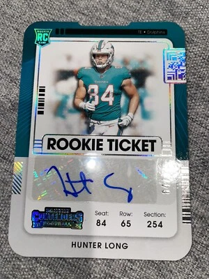 2021 Hunter Long Auto Jersey # DOLPHINS—RAMS #’d 84/84 Contenders ticket stub Rc - Image 1 of 2