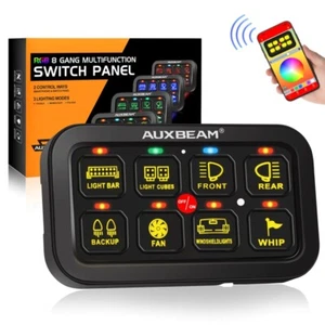 AUXBEAM RGB 8-Gang Schalter Panel Ein-Aus LED Schalter Panel Schaltkreissteuerung 12V/24V - Bild 1 von 9