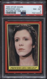 1983 TOPPS STAR WARS RETURN OF THE JEDI #5 PRINCESS LEIA ORGANA PSA 8 NM-MINT