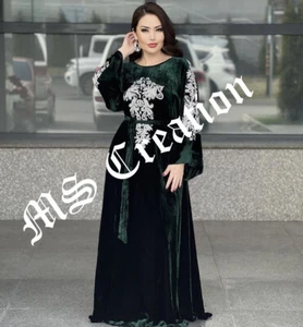 SALE Moroccan Takchita with Crystal Hand Work Traditional Embroidered Caftan 493 - Picture 1 of 6