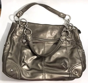 Kathy Van Zeeland Boho Handbag Purse Designer Gold Bronze Faux Leather - Picture 1 of 12