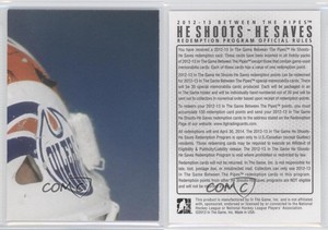 2012-13 ITG Between the Pipes He Shoots Saves Points Grant Fuhr (Piece 3/9) HOF