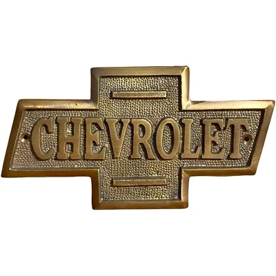 Chevrolet Auto Solid Brass Plaque Embossed Sign Tag W/ Antique Vintage Finish - Image 1 of 4