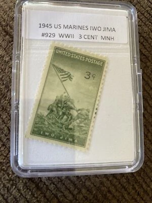 老式1945年二战美国海军陆战队美国国旗军事邮票 — 第 1/4 张图片