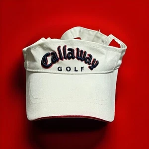 Callaway Golf Sun Visor Strapback Adjustable Hat Cap Men Embroidered Navy/Red - Picture 1 of 5
