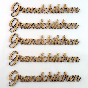Nipoti Parole Ritaglio Confezione 5 MDF Taglio Laser Legno Artigianale Albero Famiglia Vuoto - Foto 1 di 4