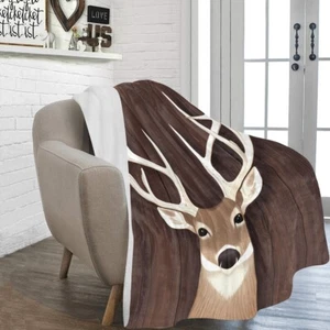 Manta Buck | Decoración de Lodge Rústica | Cabaña de Caza | 60" x 80" Tamaño Doble - Imagen 1 de 4