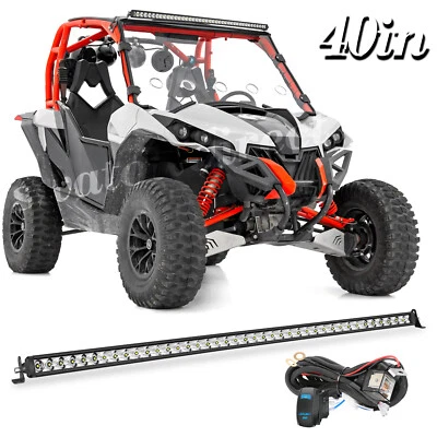 For Can-Am Maverick X3 Max Slim 40" PRO LED Light Bar Slingle Row + Rock Switch Foto 1 de 4