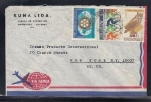 URUGUAY Commercial Cover Montevideo to New York City 1969 Cancel