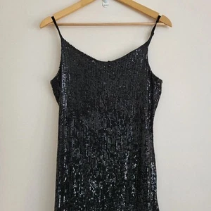 Stunning New Look black sequinned dress size 12 - Picture 1 of 9