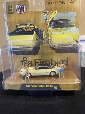 2024 M2 Machines Yellow 1968 PONTIAC FIREBIRD 400 H.O. 1:64 Diecast Diorama Car - Image 1 of 4