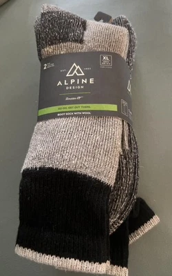 Носки ботинки Alpine Design 2 шт. Размер XL тяжелый новый с Ярлыками шерстяная смесь - Изображение 1 из 3