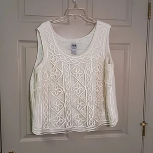 R & M Richards Damen Tanktop Größe 22 W Elfenbein Bestickt Overlay Karriere - Bild 1 von 4